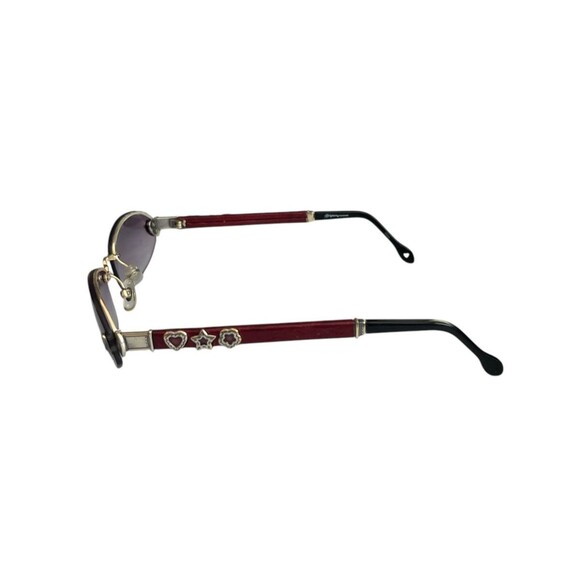 Brighton Misty Handmade  Women's Sunglasses Red/Black/Silver Leather Frames Only - Picture 6 of 9